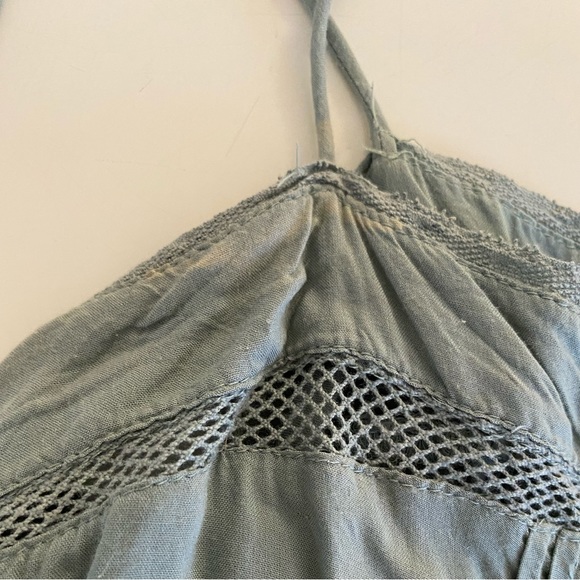 Urban Outfitters deadpan green flowy crop top with ties on straps - Picture 4 of 4